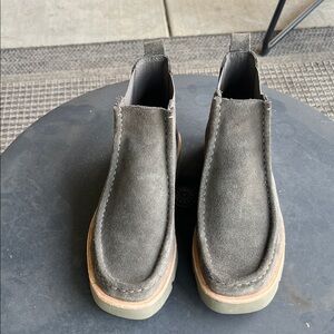 Women’s Suede Slip-On Ankle Shoes — Gray